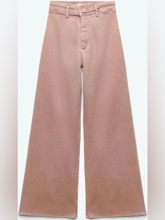 Zara Denim - Brand New w Tags! ZARA High Rise Wide-Leg Marine Rose Jeans Size 38